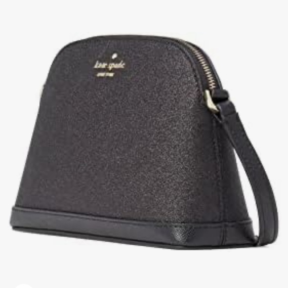 Kate Spade New York Tinsel Small Dome Crossbody in Black Glitter, Black - Picture 3 of 14